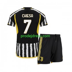 Juventus Dresy Fotbal Federico Chiesa 7 Dětský Domácí 2023-2024 Krátký rukáv