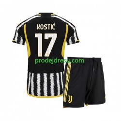 Juventus Dresy Fotbal Filip Kostic 17 Dětský Domácí 2023-2024 Krátký rukáv