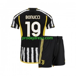 Juventus Dresy Fotbal Leonardo Bonucci 19 Dětský Domácí 2023-2024 Krátký rukáv