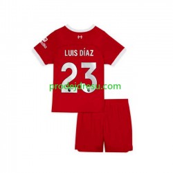 Liverpool Dresy Fotbal Luis Diaz 23 Dětský Domácí 2023-2024 Krátký rukáv