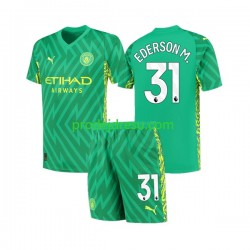 Manchester City Dresy Fotbal Ederson Moraes 31 Brankářské Dětský Domácí 2023-2024 Krátký rukáv