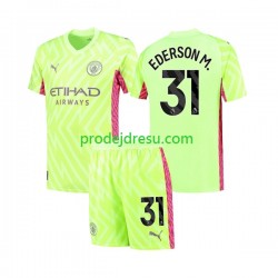 Manchester City Dresy Fotbal Ederson Moraes 31 Brankářské Dětský Alternativní 2023-2024 Krátký rukáv