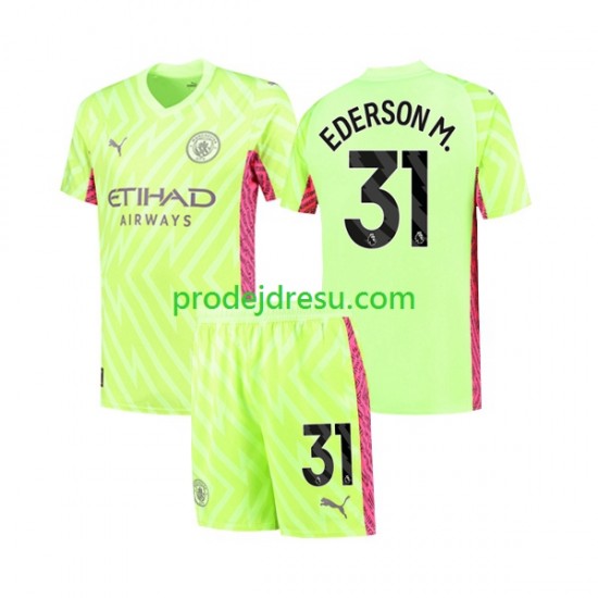 Manchester City Dresy Fotbal Ederson Moraes 31 Brankářské Dětský Alternativní 2023-2024 Krátký rukáv