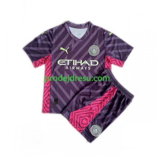 Manchester City Dresy Fotbal Brankářské Dětský Venkovní 2023-2024 Krátký rukáv