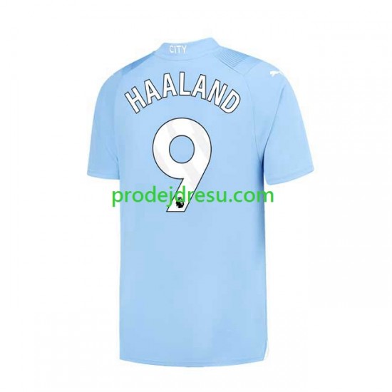 Manchester City Dresy Fotbal Haaland 9 Muž Domácí 2023-2024 Krátký rukáv