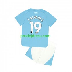 Manchester City Dresy Fotbal J. ALVAREZ 19 Dětský Domácí 2023-2024 Krátký rukáv