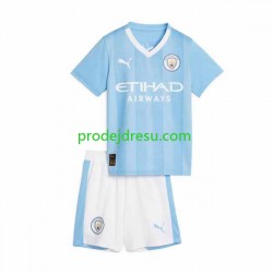 Manchester City Dresy Fotbal Dětský Domácí 2023-2024 Krátký rukáv