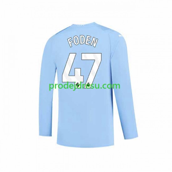 Manchester City Dresy Fotbal Phil Foden 47 Muž Domácí 2023-2024 Dlouhý rukáv