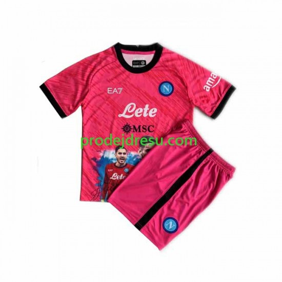 SSC Neapol Dresy Fotbal Face Game Alex Meret 1 Brankářské Dětský Domácí 2022-2023 Krátký rukáv
