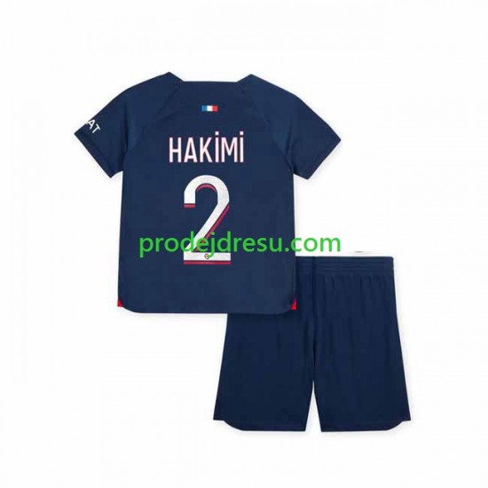Paris Saint-Germain Dresy Fotbal Hakimi 2 Dětský Domácí 2023-2024 Krátký rukáv