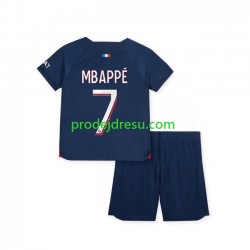 Paris Saint-Germain Dresy Fotbal Mbappé 7 Dětský Domácí 2023-2024 Krátký rukáv