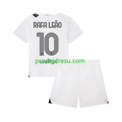 AC Milán Dresy Fotbal Rafael Leao 10 Dětský Venkovní 2023-2024 Krátký rukáv