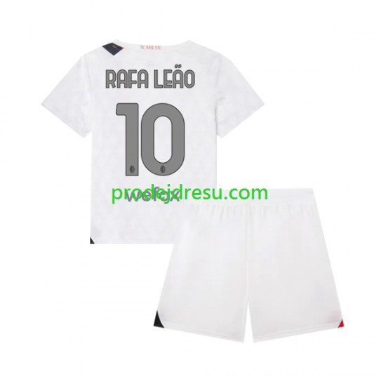 AC Milán Dresy Fotbal Rafael Leao 10 Dětský Venkovní 2023-2024 Krátký rukáv