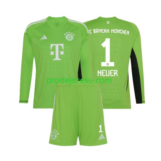 FC Bayern Mnichov Dresy Fotbal Manuel Neuer 1 Brankářské Dětský Venkovní 2023-2024 Dlouhý rukáv