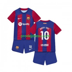 FC Barcelona Dresy Fotbal Ansu Fati 10 Dětský Domácí 2023-2024 Krátký rukáv