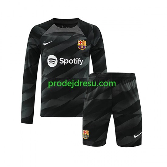FC Barcelona Dresy Fotbal Brankářské Dětský Venkovní 2023-2024 Dlouhý rukáv