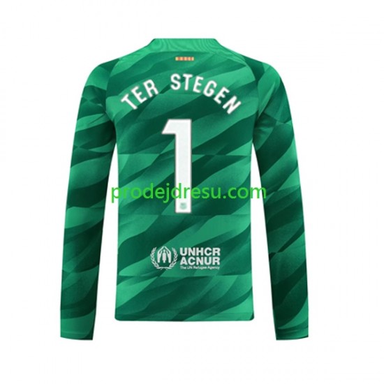 FC Barcelona Dresy Fotbal Ter Stegen 1 Brankářské Muž Domácí 2023-2024 Dlouhý rukáv