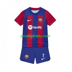 FC Barcelona Dresy Fotbal Ousmane Dembele 7 Dětský Domácí 2023-2024 Krátký rukáv