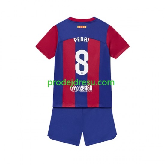 FC Barcelona Dresy Fotbal Pedri 8 Dětský Domácí 2023-2024 Krátký rukáv