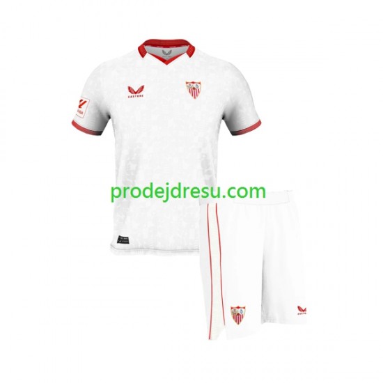 Sevilla FC Dresy Fotbal Dětský Domácí 2023-2024 Krátký rukáv
