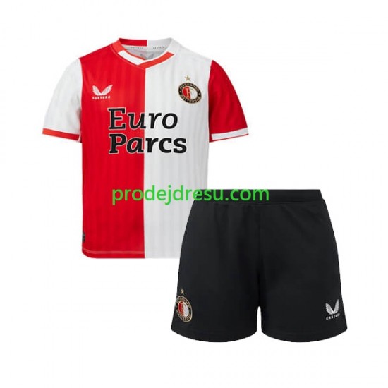 Feyenoord Rotterdam Dresy Fotbal Dětský Domácí 2023-2024 Krátký rukáv