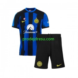 Inter Milán Dresy Fotbal Dětský Domácí 2023-2024 Krátký rukáv