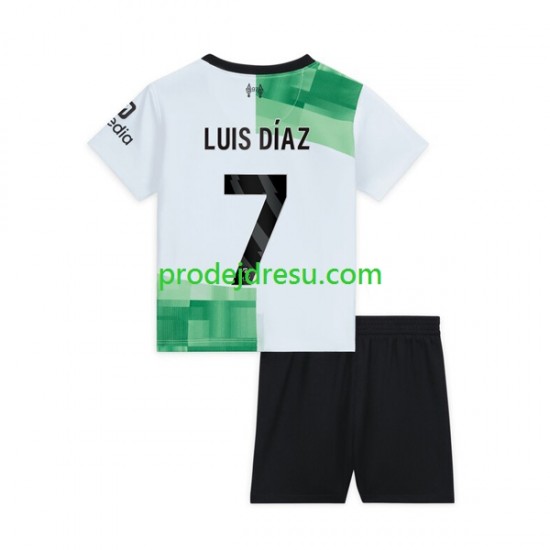 Liverpool Dresy Fotbal Luis Diaz 7 Dětský Venkovní 2023-2024 Krátký rukáv