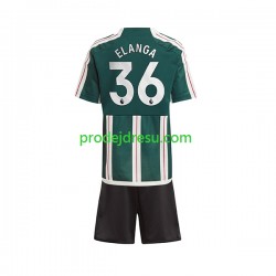 Manchester United Dresy Fotbal Anthony Elanga 36 Dětský Venkovní 2023-2024 Krátký rukáv