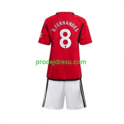 Manchester United Dresy Fotbal B.Fernandes 8 Dětský Domácí 2023-2024 Krátký rukáv