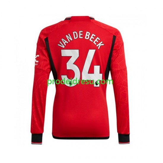 Manchester United Dresy Fotbal Donny van de Beek 34 Muž Domácí 2023-2024 Dlouhý rukáv
