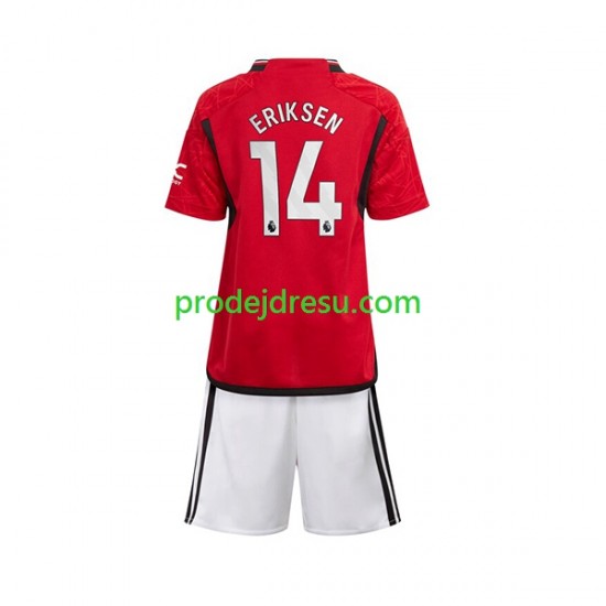 Manchester United Dresy Fotbal Eriksen 14 Dětský Domácí 2023-2024 Krátký rukáv