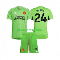 Manchester United Dresy Fotbal Andre Onana 24 Brankářské Dětský Domácí 2023-2024 Krátký rukáv