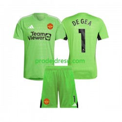 Manchester United Dresy Fotbal De Gea 1 Brankářské Dětský Domácí 2023-2024 Krátký rukáv