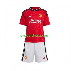 Manchester United Dresy Fotbal Dětský Domácí 2023-2024 Krátký rukáv