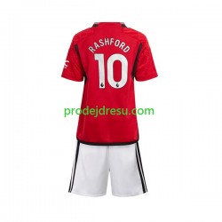 Manchester United Dresy Fotbal Marcus Rashford 10 Dětský Domácí 2023-2024 Krátký rukáv