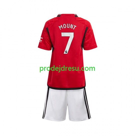 Manchester United Dresy Fotbal Mount 7 Dětský Domácí 2023-2024 Krátký rukáv