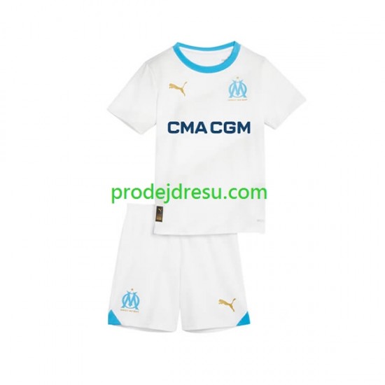 Olympique Marseille Dresy Fotbal Dětský Domácí 2023-2024 Krátký rukáv