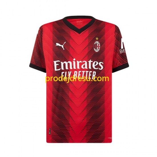 AC Milán Dresy Fotbal Rafael Leao 17 Dětský Domácí 2023-2024 Krátký rukáv