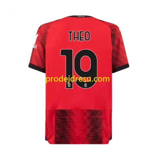 AC Milán Dresy Fotbal Theo Hernandez 19 Muž Domácí 2023-2024 Krátký rukáv