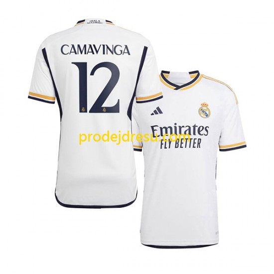 Real Madrid Dresy Fotbal Camavinga 12 Muž Domácí 2023-2024 Krátký rukáv