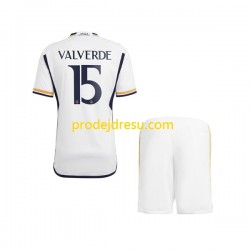 Real Madrid Dresy Fotbal Federico Valverde 15 Dětský Domácí 2023-2024 Krátký rukáv