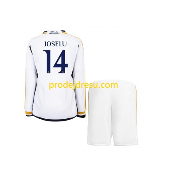 Real Madrid Dresy Fotbal JOSELU 14 Dětský Domácí 2023-2024 Dlouhý rukáv