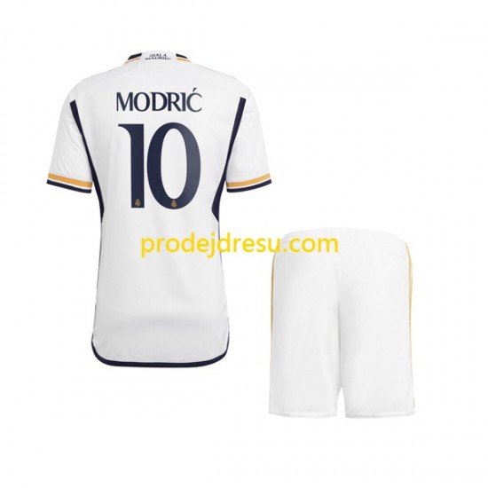 Real Madrid Dresy Fotbal Modrić 10 Dětský Domácí 2023-2024 Krátký rukáv