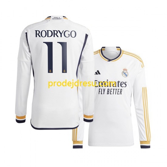 Real Madrid Dresy Fotbal Rodrygo Goes 11 Muž Domácí 2023-2024 Dlouhý rukáv