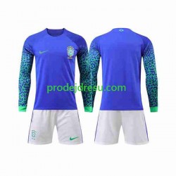 Brazílie Dresy Fotbal Dětský Venkovní World Cup 2022 Dlouhý rukáv
