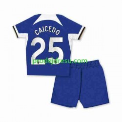 Chelsea Dresy Fotbal Moises Caicedo 25 Dětský Domácí 2023-2024 Krátký rukáv