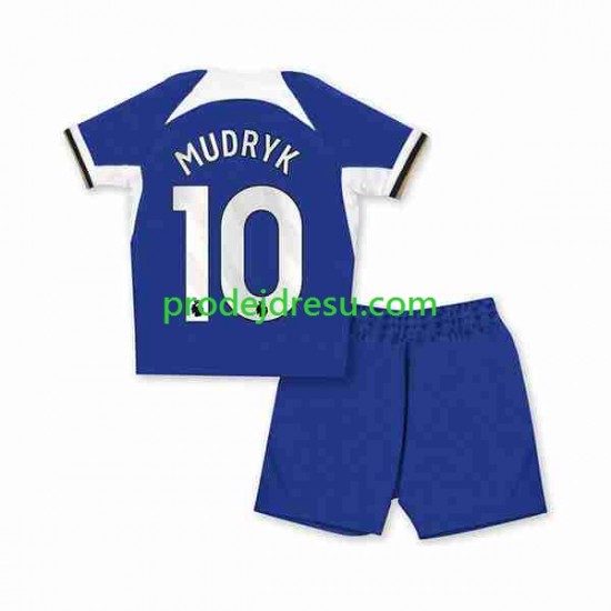 Chelsea Dresy Fotbal Mykhaylo Mudryk 10 Dětský Domácí 2023-2024 Krátký rukáv