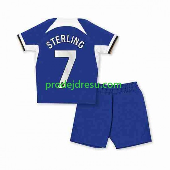 Chelsea Dresy Fotbal Raheem Sterling 7 Dětský Domácí 2023-2024 Krátký rukáv