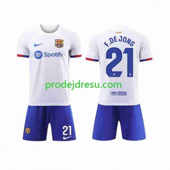 FC Barcelona Dresy Fotbal Frenkie de Jong 21 Dětský Venkovní 2023-2024 Krátký rukáv