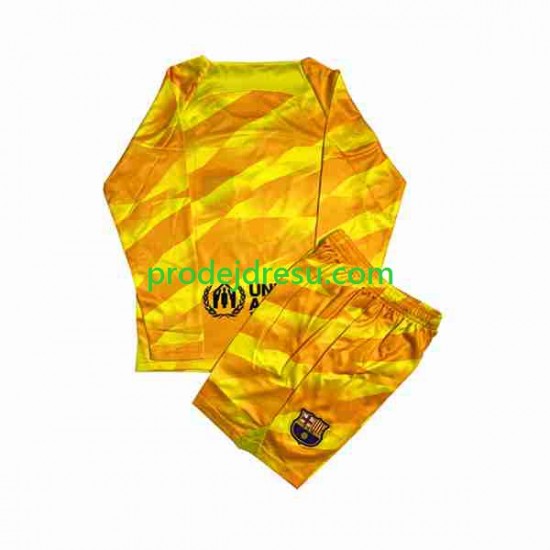 FC Barcelona Dresy Fotbal Brankářské Dětský Čtvrtý 2023-2024 Dlouhý rukáv